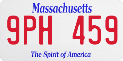 MA license plate 9PH459
