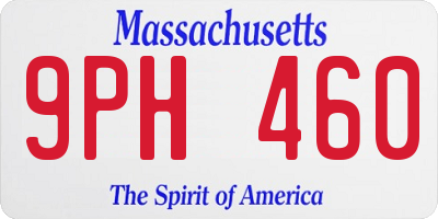 MA license plate 9PH460