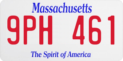 MA license plate 9PH461