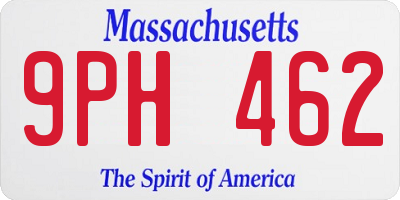 MA license plate 9PH462