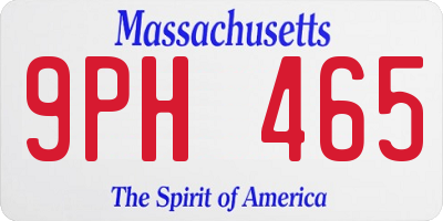 MA license plate 9PH465