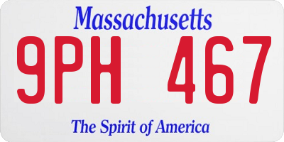 MA license plate 9PH467