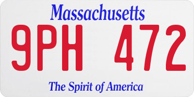 MA license plate 9PH472
