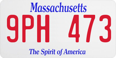 MA license plate 9PH473