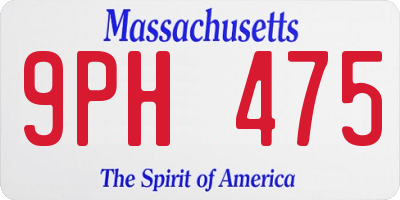 MA license plate 9PH475