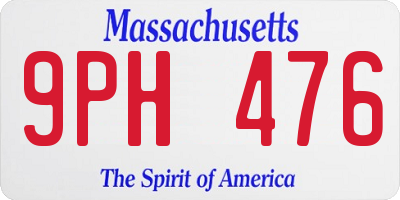 MA license plate 9PH476