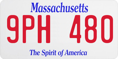 MA license plate 9PH480