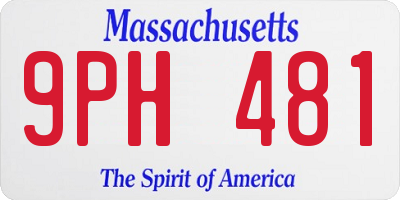 MA license plate 9PH481