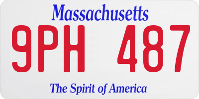 MA license plate 9PH487