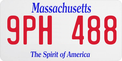 MA license plate 9PH488