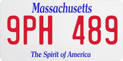 MA license plate 9PH489