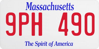 MA license plate 9PH490