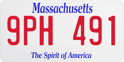 MA license plate 9PH491