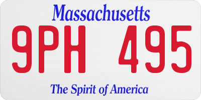 MA license plate 9PH495