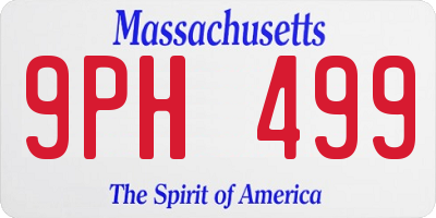 MA license plate 9PH499