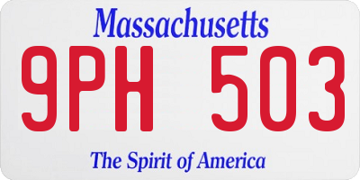 MA license plate 9PH503