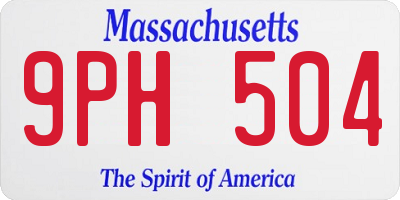 MA license plate 9PH504