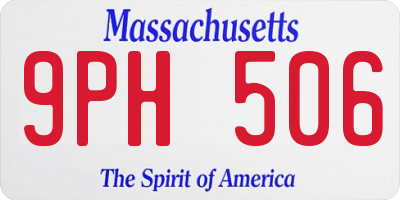 MA license plate 9PH506