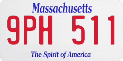 MA license plate 9PH511