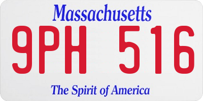 MA license plate 9PH516
