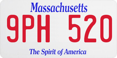 MA license plate 9PH520