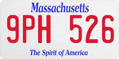MA license plate 9PH526