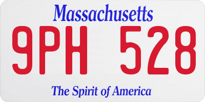 MA license plate 9PH528