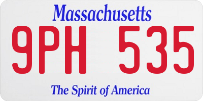 MA license plate 9PH535
