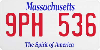 MA license plate 9PH536