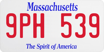 MA license plate 9PH539