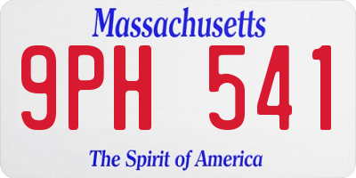MA license plate 9PH541