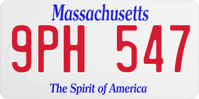 MA license plate 9PH547