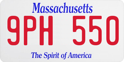 MA license plate 9PH550