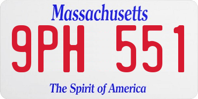 MA license plate 9PH551