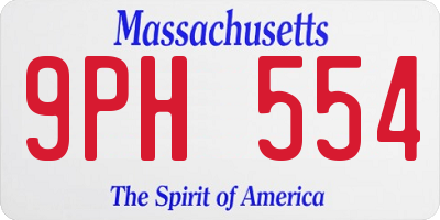 MA license plate 9PH554