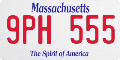 MA license plate 9PH555
