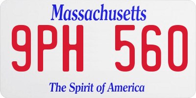 MA license plate 9PH560