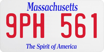MA license plate 9PH561