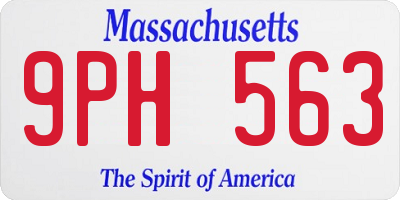 MA license plate 9PH563