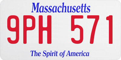 MA license plate 9PH571