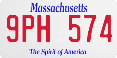 MA license plate 9PH574