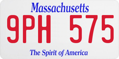 MA license plate 9PH575