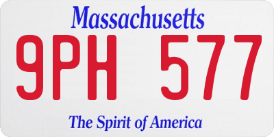 MA license plate 9PH577