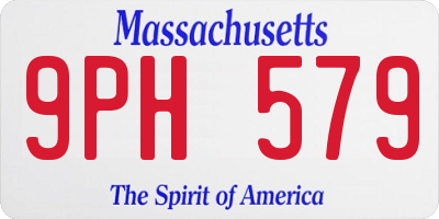 MA license plate 9PH579
