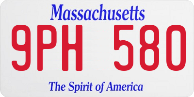 MA license plate 9PH580