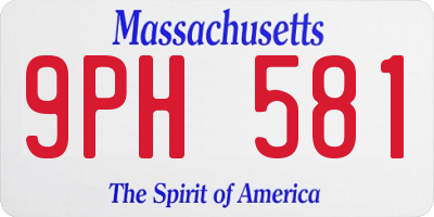 MA license plate 9PH581
