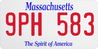 MA license plate 9PH583