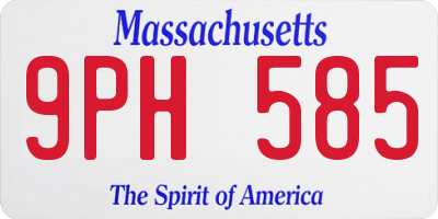 MA license plate 9PH585