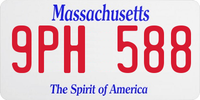 MA license plate 9PH588