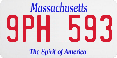 MA license plate 9PH593